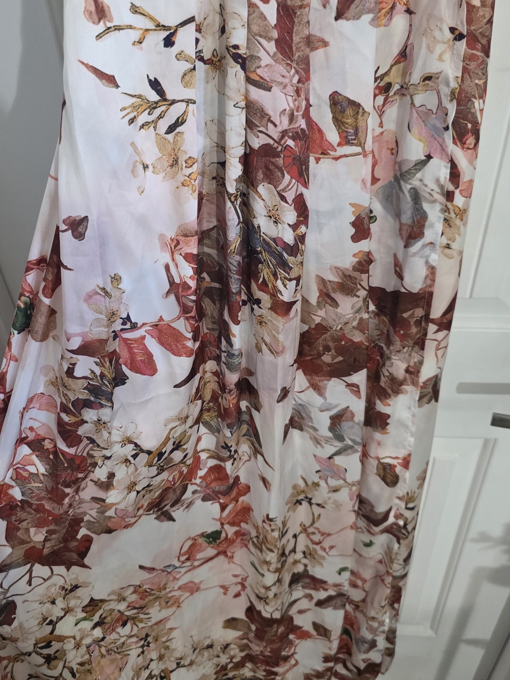 Floral Halter Maxi Dress White Pink Red Boho Beach Resort Women's 8 - Picture 5 of 15